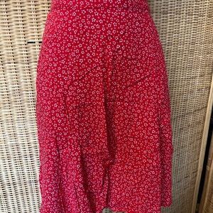 Red Floral Women's Skirt